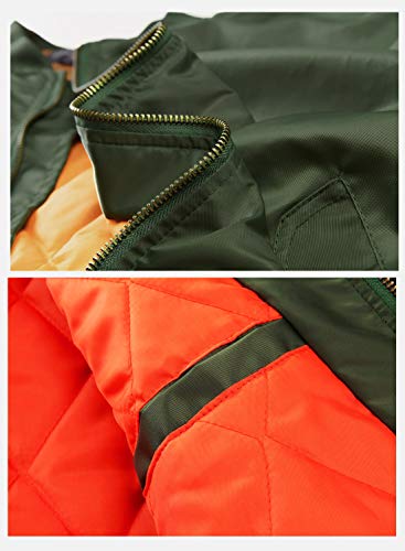 TACVASEN Men's Bomber Jacket Warm Windbreaker Full Zip Casual Padded Coat C548