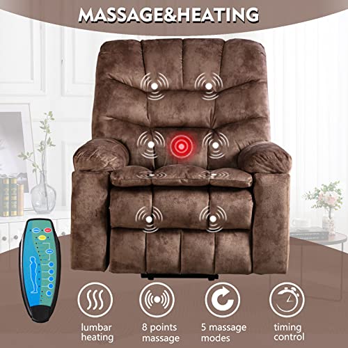 CANMOV Large Power Lift Recliner Chair with Massage and Heat for Elderly, Dark Grey C40946