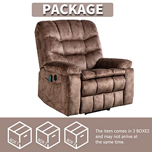CANMOV Large Power Lift Recliner Chair with Massage and Heat for Elderly, Dark Grey C40946