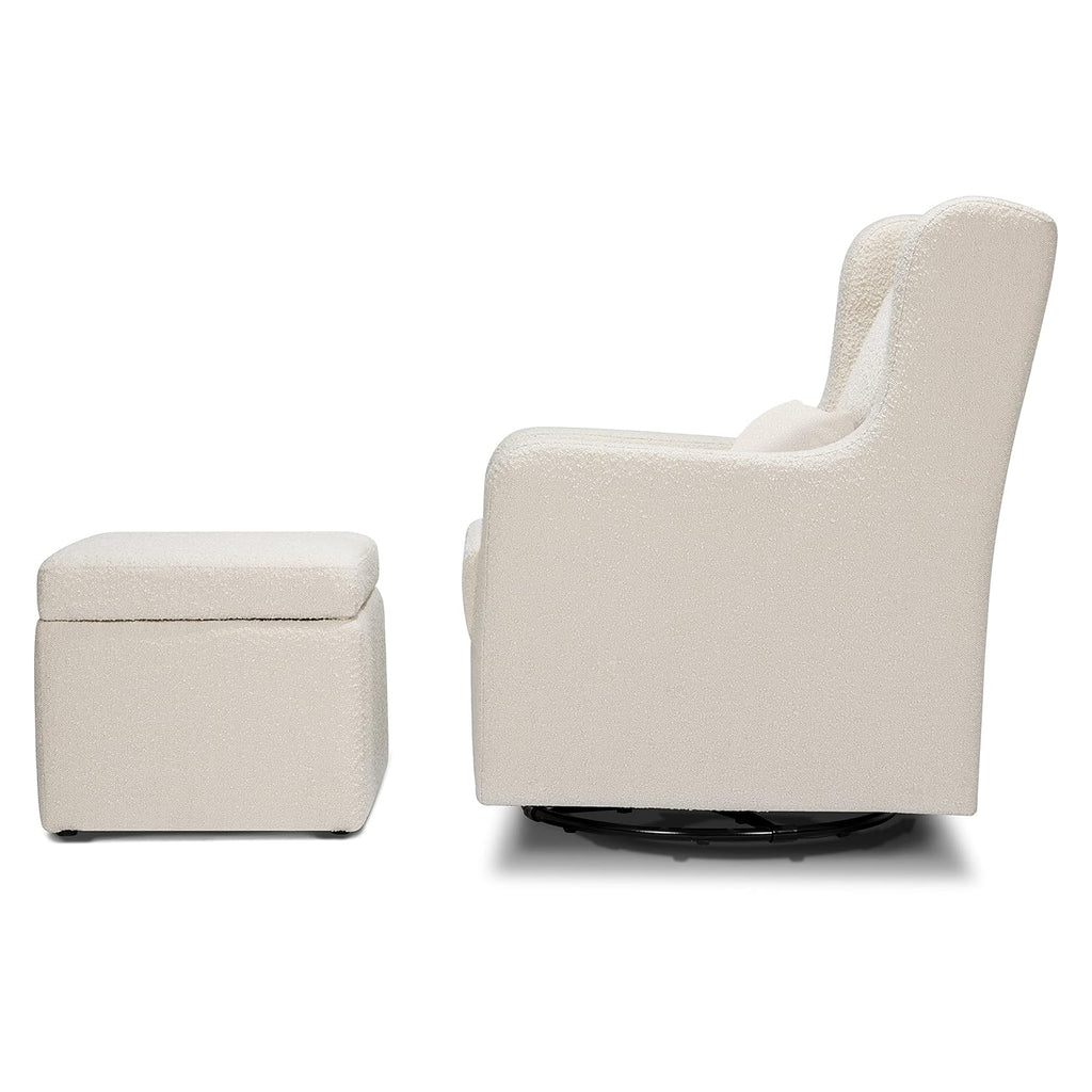 Carter's by DaVinci Adrian Swivel Glider with Storage Ottoman, Ivory Boucle R715477