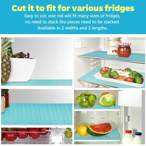Bloss Refrigerator Liners Mats, Washable Fridge Shelf Covers, 18"X157" X695