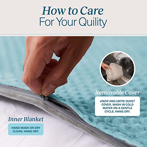Quility Weighted Blanket for Adults - 15 LB Twin Size, 100% Cotton, Ivory B638