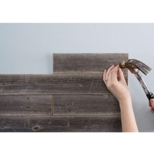 BarnwoodUSA Real Reclaimed Wood Wall Planks for Nail Up Application, Weathered Gray, 8 Square Feet V31996