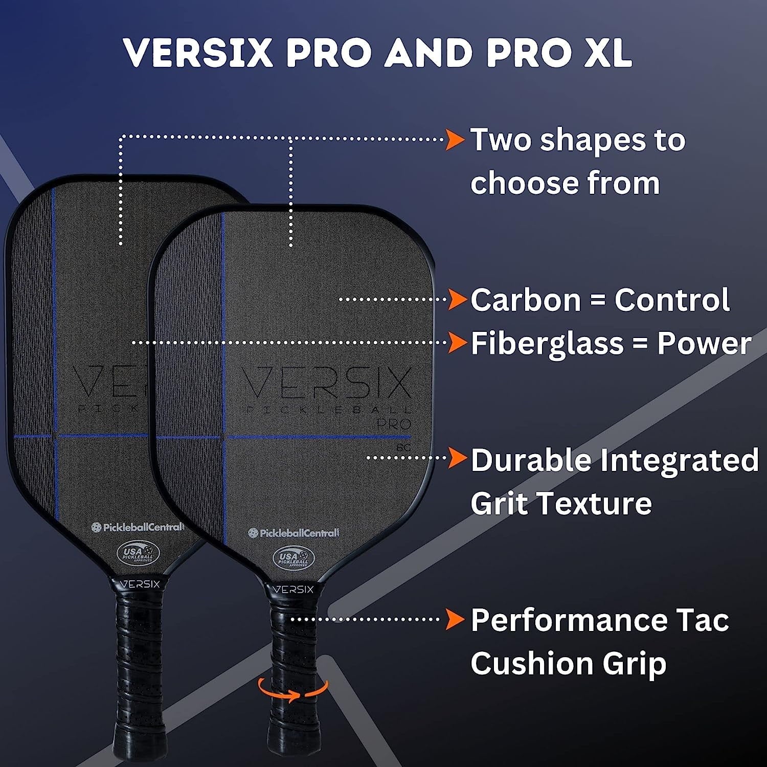 VERSIX Pro XL 6C Carbon Control Textured Pickleball Paddle K479446