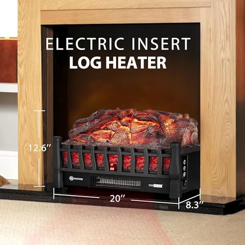 VIVOHOME 23 Inch Portable Electric Fireplace Insert Heater with Remote Black U63025