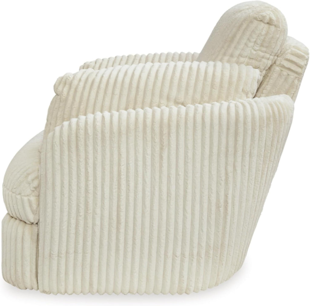 Signature Design by Ashley Tie-Breaker Swivel Glider Recliner, White D6281