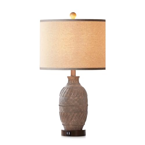 3-Way Dimmable Touch Control Table Lamps Set of 2 with USB Ports and AC Outlet K9743