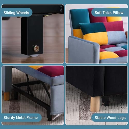 Sofa Chair Pull-Out Bed with Adjustable Backrest, Grey H964