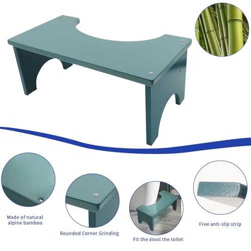 Toilet Poop Stool 6.7" Non-Slip Wood Bathroom Foot Stool for Adults A797383