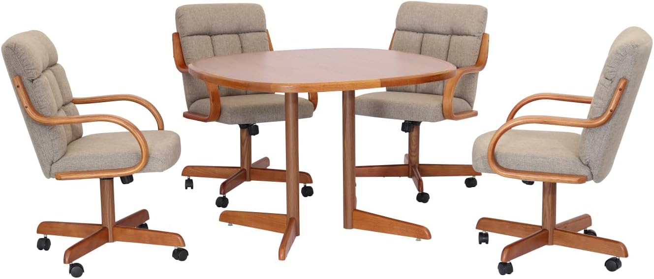 Caster Chair Company 5-Piece 42x42 Caster Dining Set with Laminate Table & Toast Chairs C531346