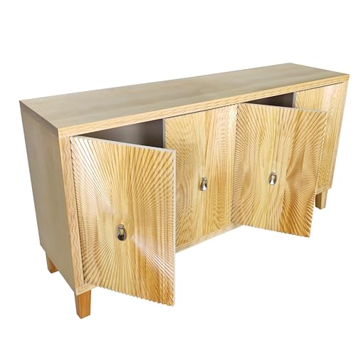 Wood Sideboard Buffet Cabinet 60 Inch Farmhouse Double Door B104804
