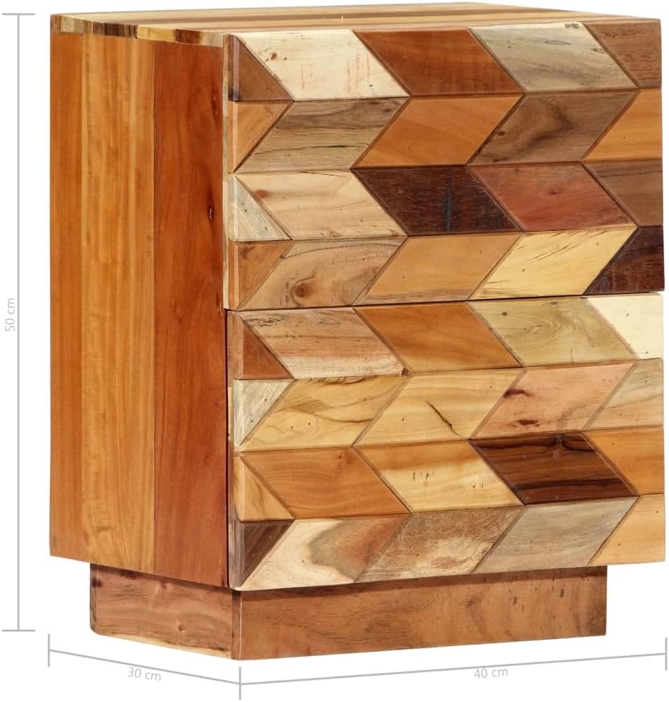 Solid Reclaimed Wood Bedside Cabinet with Shelf P109259