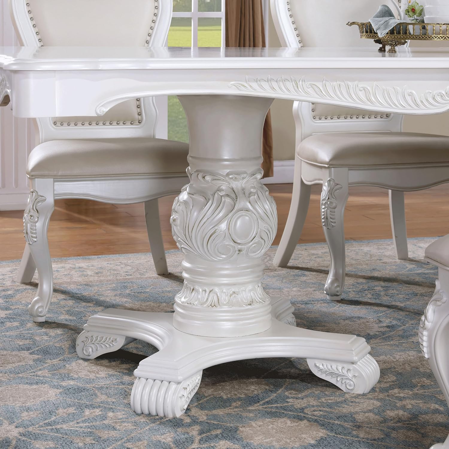 Furniture of America Adair 7-Piece Solid Wood Dining Set with Expandable Table and 6 Side Chairs X399