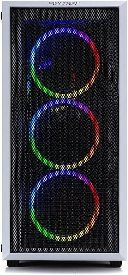 SkyTech Chronos Gaming PC Desktop - AMD Ryzen 5 5600X, RTX 3070 Ti, 1TB SSD, 16GB RAM, White R963
