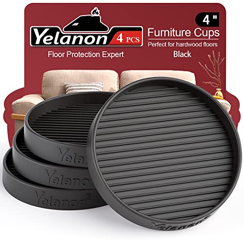 Furniture Coasters,8 Pcs 3” Furniture Caster Cups - Non Slip Furniture Pads Hardwoods Floors - Non Skid Furniture Grippers, Rubber Furniture Feet, Anti Slide Floor Protector for Bed Couch Stoppers