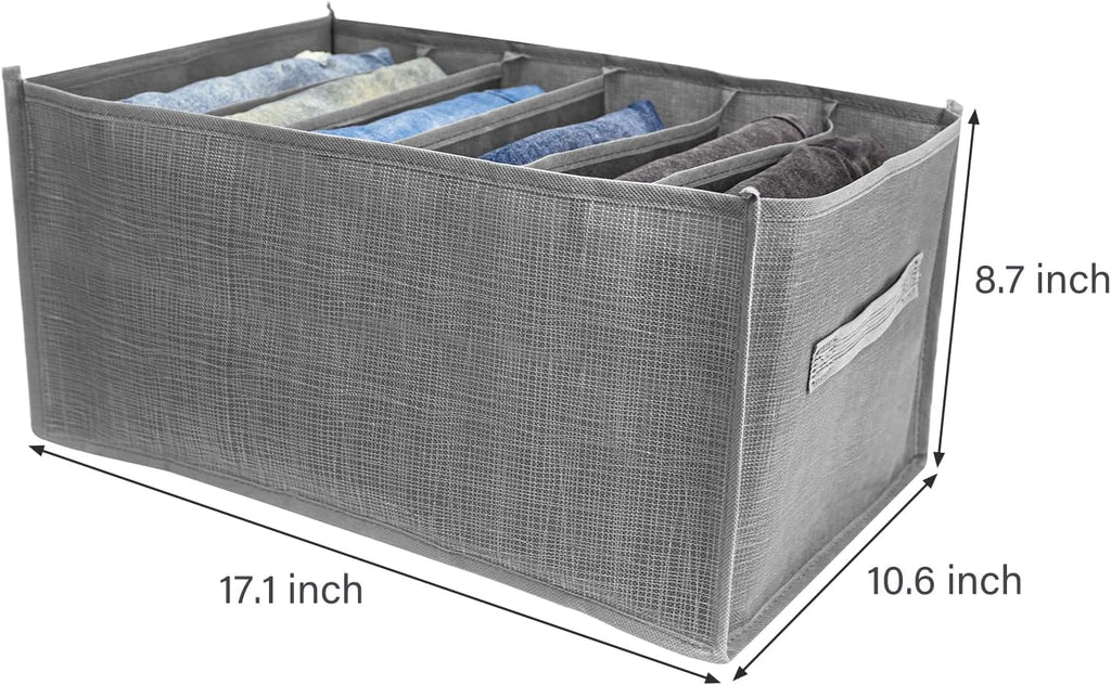 4 Packs Wardrobe Clothes Organizer Drawer with Handles 6-Compartment J117