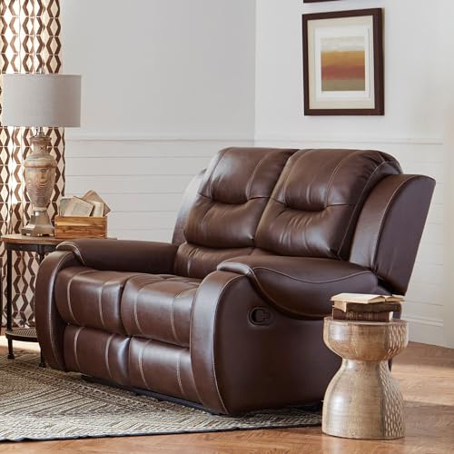 Cambridge Brown Abilene Double Reclining Loveseat Faux Leather Z369532