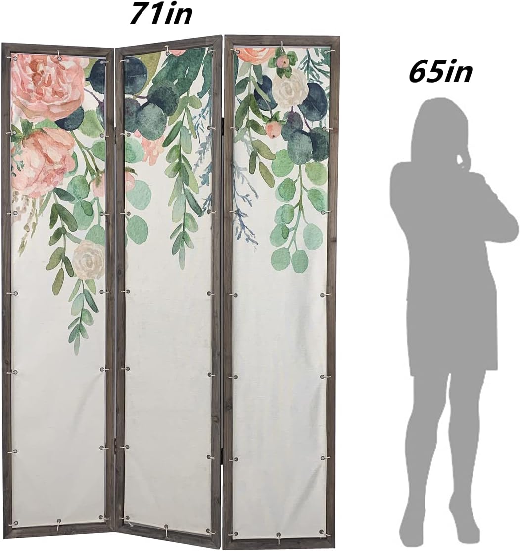 Oriental Furniture Room Divider Screen 3-Panel Foldable Freestanding 71" Tall K743
