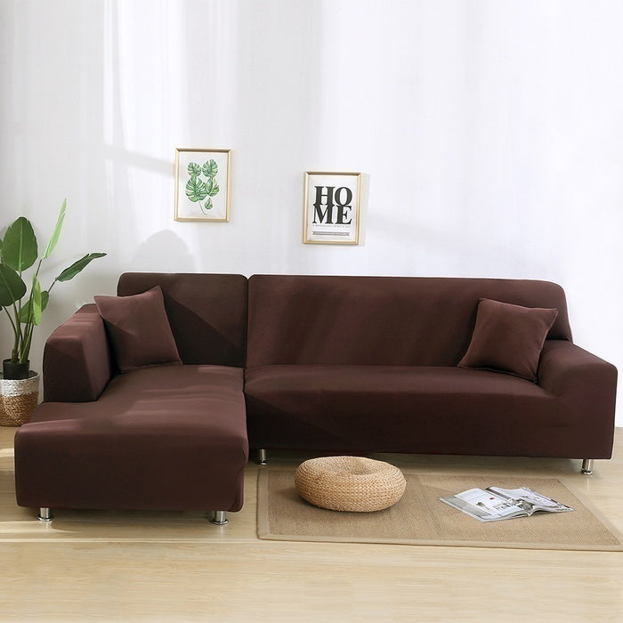 L Shape Sofa Covers Stretch Fabric Solid Color Corner Couch Cover I4443