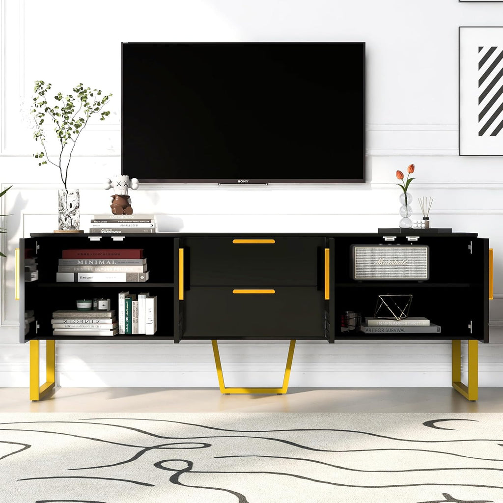 TV Stand for TVs up to 75 Inches with Drawer & Doors, Modern Media Console W93332