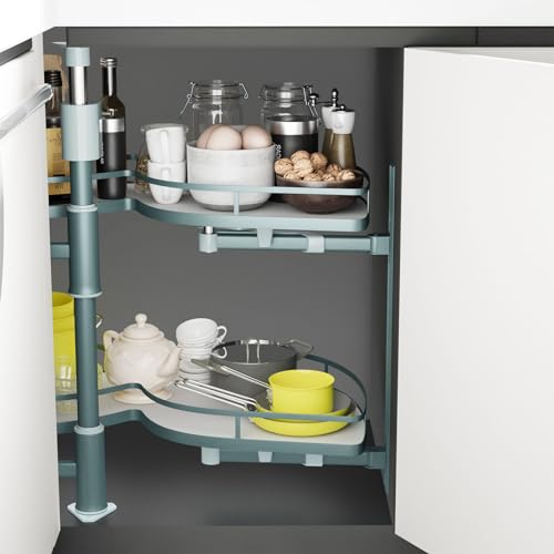 Blind Corner Cabinet Organizer 36" Pull Out 2 Tier Soft Close N12010