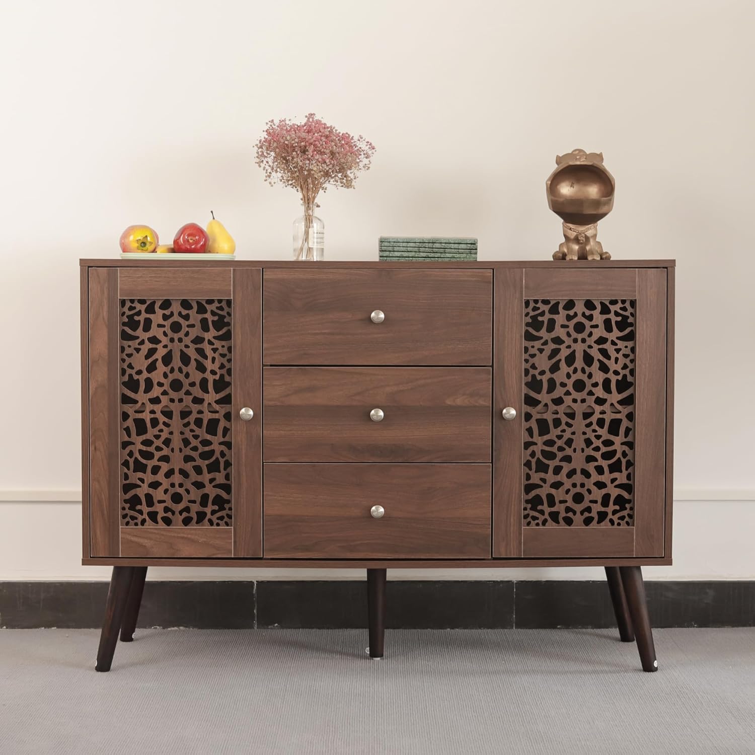 Hollow-Carved Accent Cabinet with 3 Drawers and 2 Doors Z326686