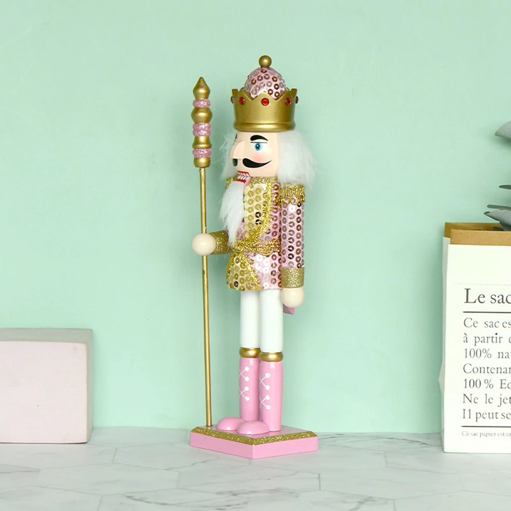 Christmas Wood Pink King Nutcracker Soldier Ornament X64886
