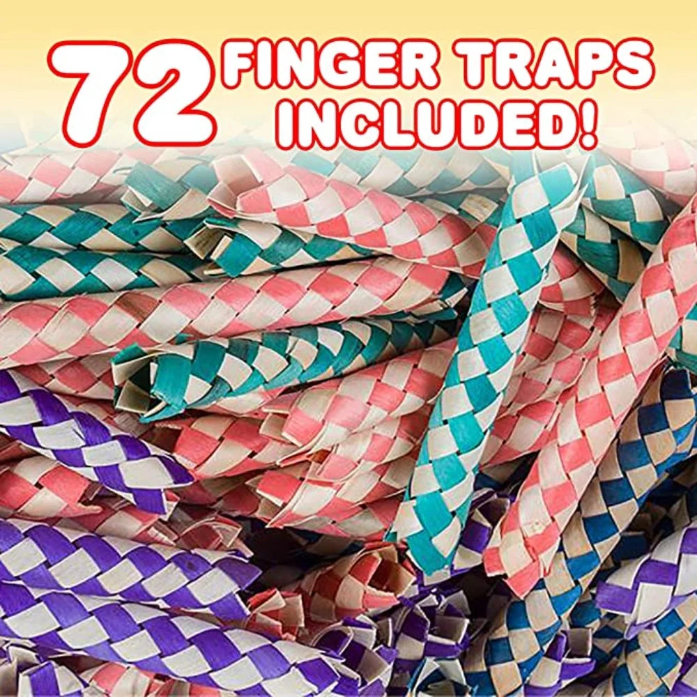 PEACNNG Finger Traps Bulk Pack of 72 Classic Chinese Bamboo Finger Traps for Kids and Adults E159