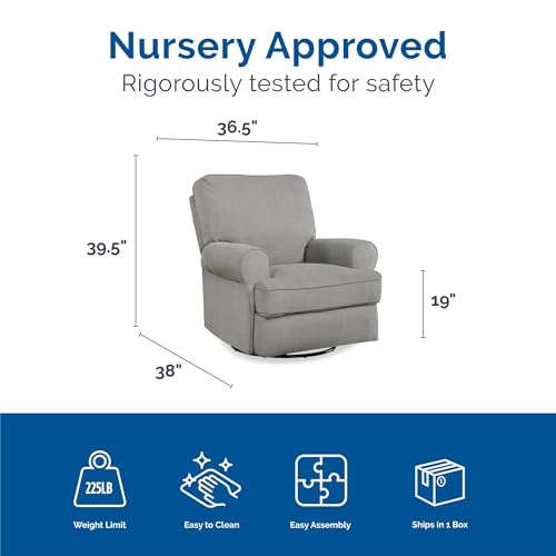 Baby Relax Kenzie Swivel Glider Recliner Chair, Gray I457