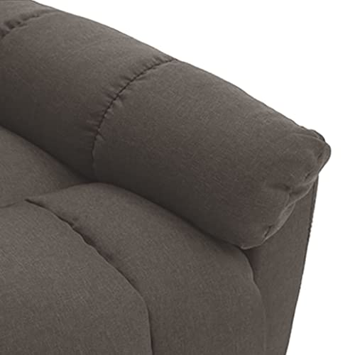 Massage Recliner Wingback Chair Brown Fabric U7191