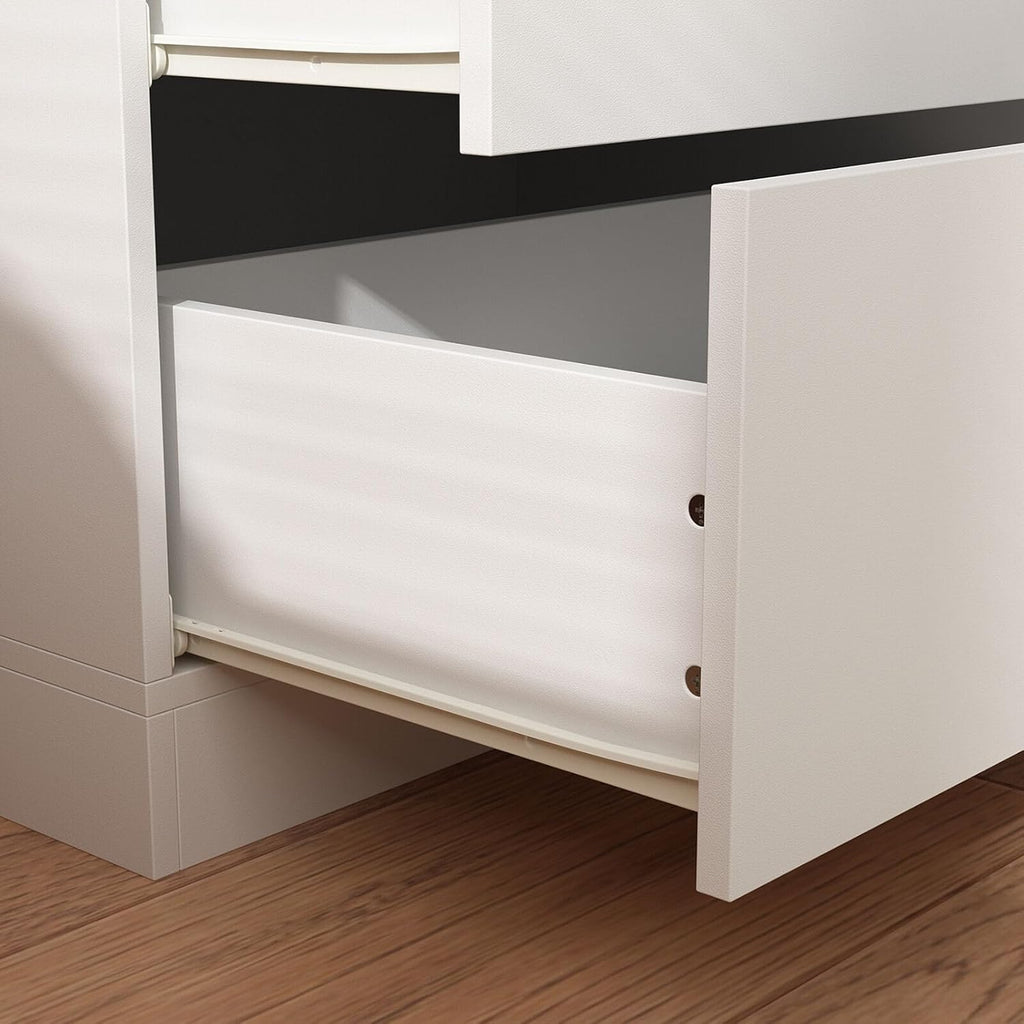 Tall Wooden Wardrobe Armoire 4-Door 2-Drawer White Y702