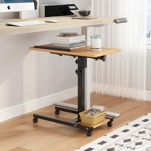 Mobile Adjustable Height Laptop Stand with Wheels and Mouse Pad V910