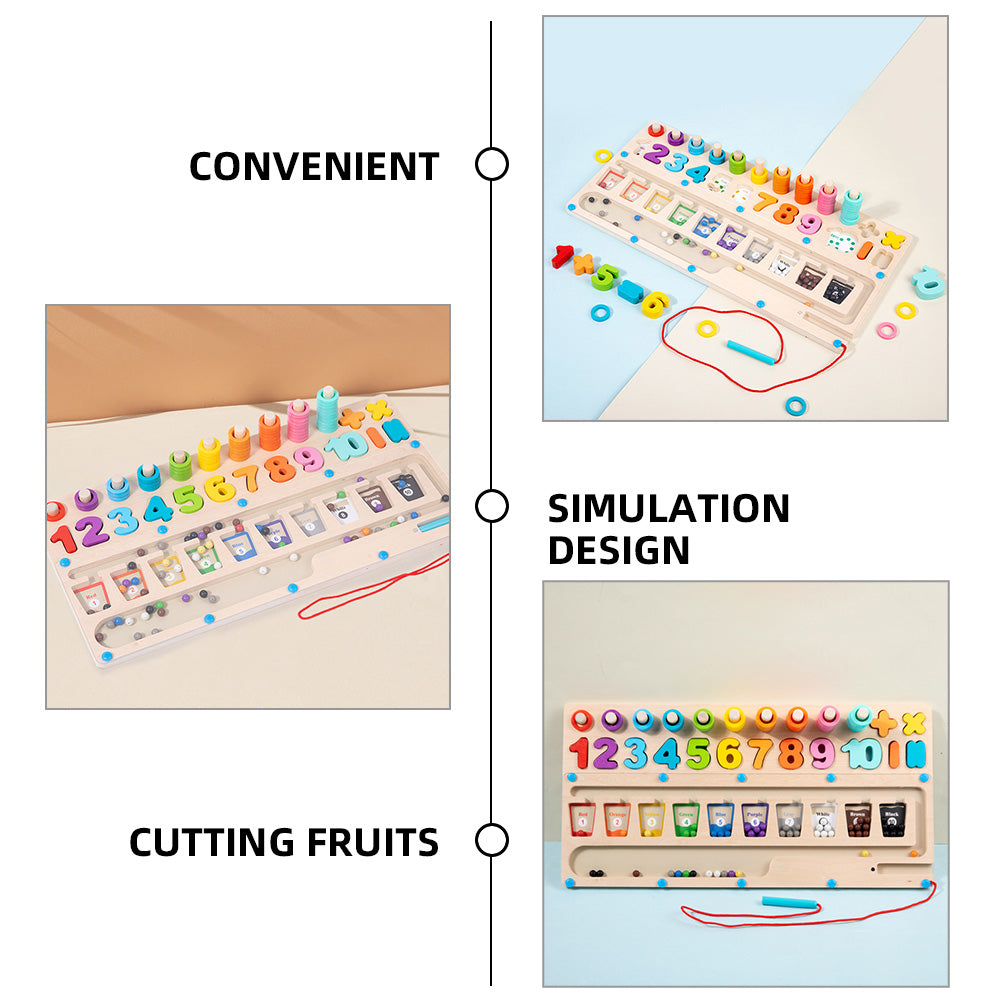 Montessori Wooden Building Blocks Puzzle Pen for Toddlers A13724
