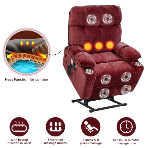 Electric Power Lift Recliner Chair Dual Motor Massage Heated for Elder O23839