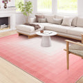 OJIA Pink Washable Rugs 8x10 Large Area Rugs for Living Room, Soft Non Slip Contemporary Neutral Rugs for Bedroom Girls, Modern Non-Shedding Thin Carpet for Under Dining Table Nursery Home Office