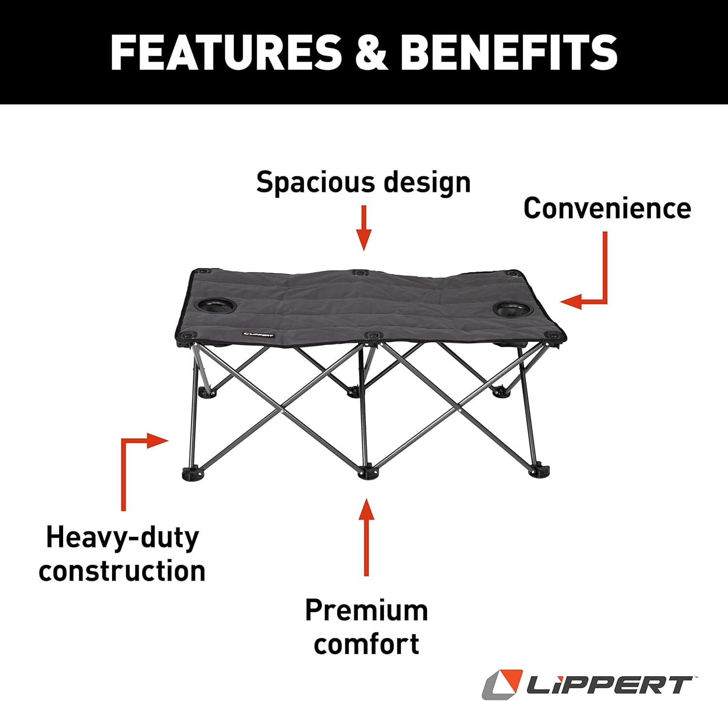 Lippert Components Campfire Ottoman - Dark Gray E2819