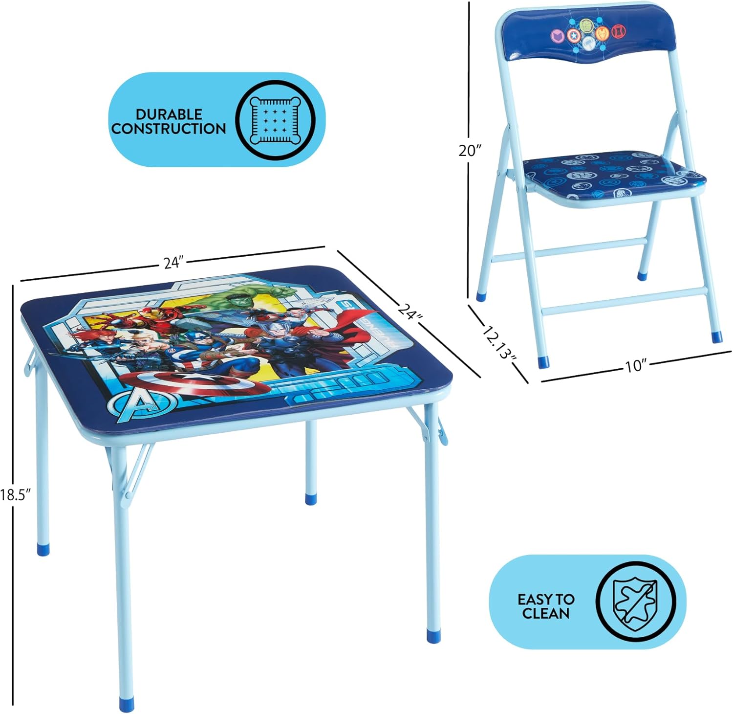 Idea Nuova Avengers 3 Piece Table and Chair Set I920704