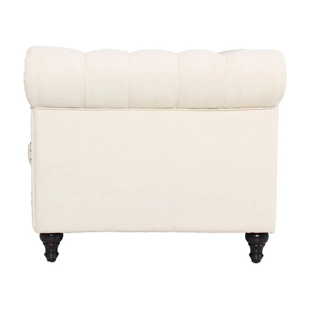 Home Square 3 Piece Living Room Set with Loveseat and Two Accent Chairs in Cream M6070