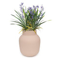 Home Round Oval Flower Vase Pot Modern Flat Navy Indoor & Outdoor Ceramic Bowl Vase for Flowers, Slip Resistant Flower Pot Décor – 6" x 7.5”