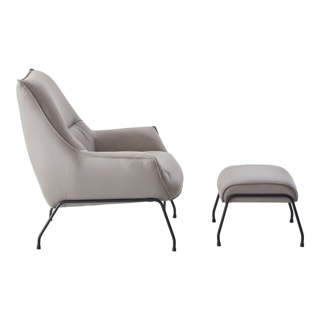 ACME Furniture Jabel Upholstered Leather Accent Chair and Ottoman K9499