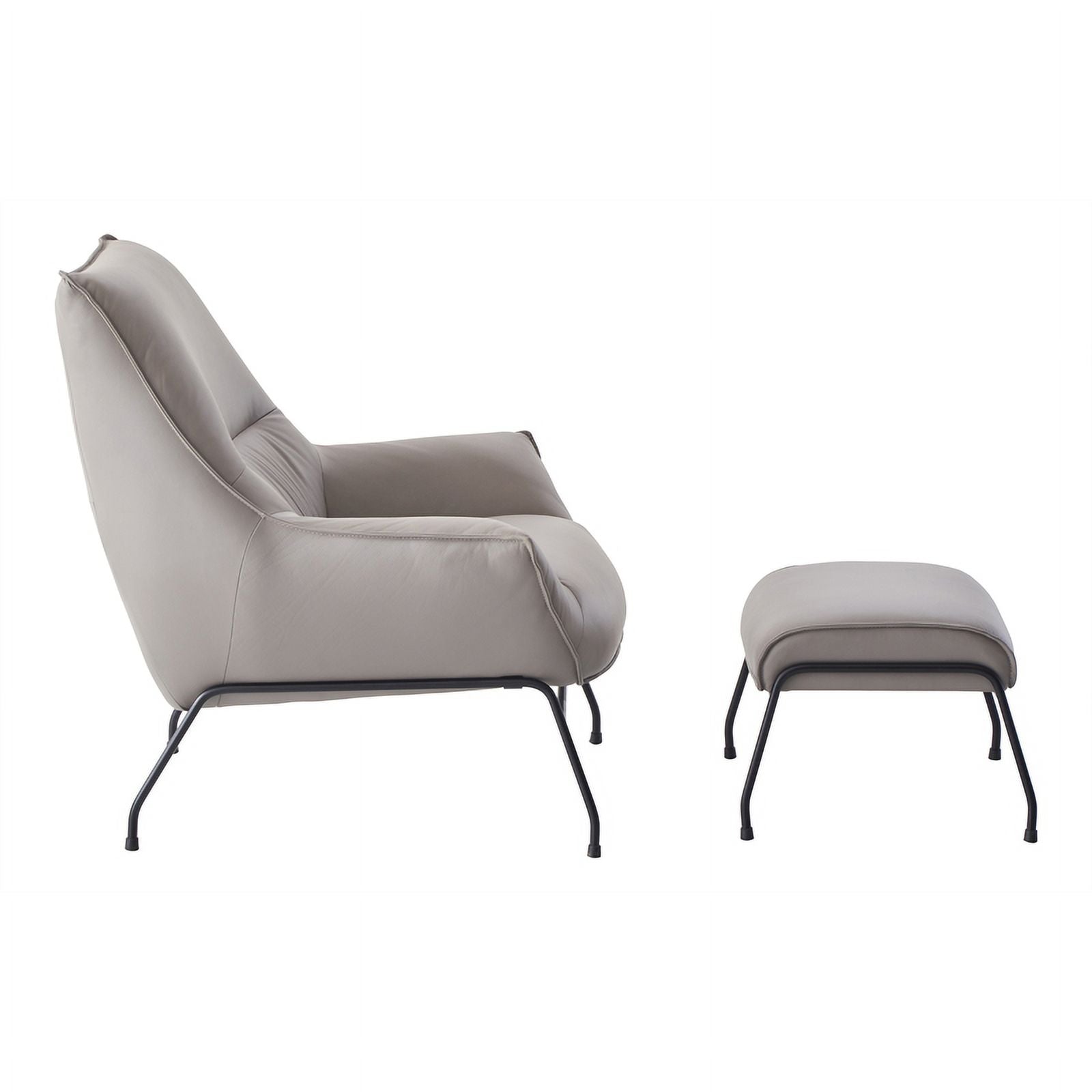 ACME Furniture Jabel Upholstered Leather Accent Chair and Ottoman K9499