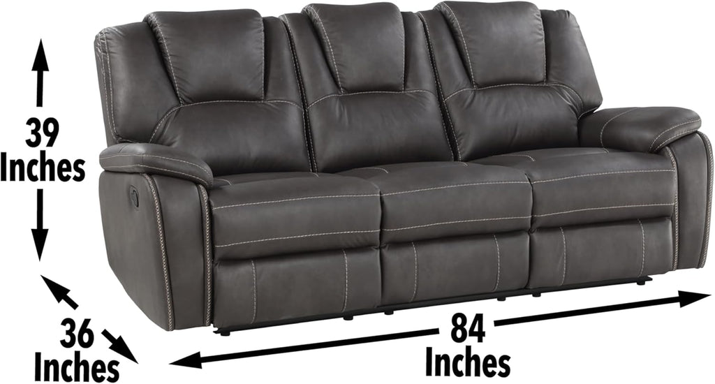 Manual Reclining Loveseat and 3-Seat Sofa Set, Charcoal M440