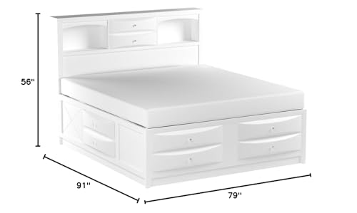 Acme Ireland Queen 8-Drawer Wooden Bed in White V6234