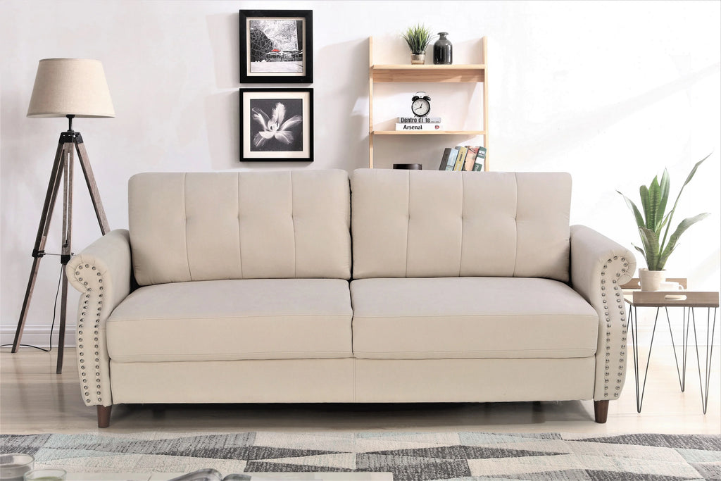 Uspridefurniture Matsuko 2Pcs Living Room Set, Loveseat and Sofa, Beige E376