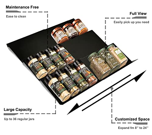 Artibear Expandable Drawer Spice Rack Organizer for Kitchen Cabinets, Set of 9 R617