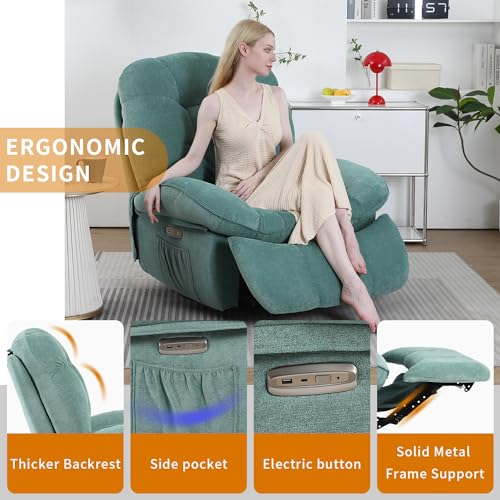 EDWELL Power Recliner Chair with Heat and Massage, Swivel Rocking for Adults R3653
