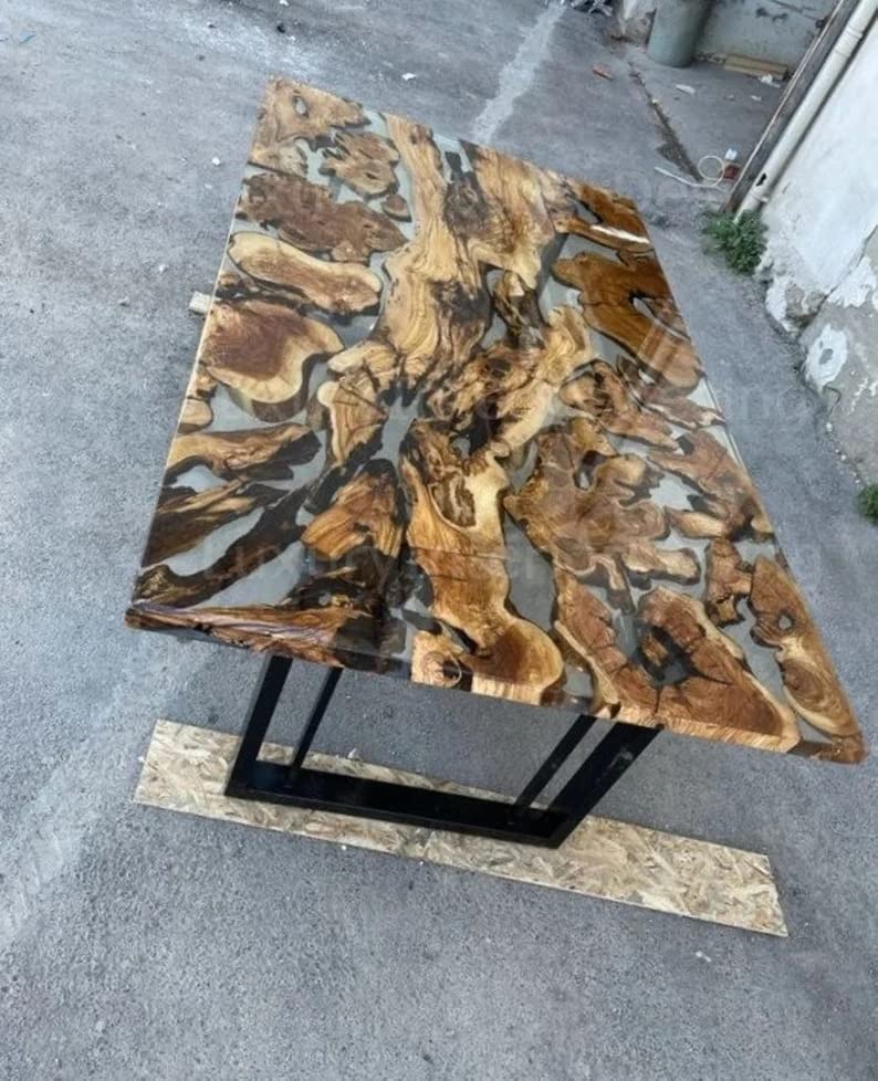 Personalized LARGE EPOXY TABLE, Resin Dining Table for 2, 4, 6, 8 River Dining Table Top, Wood Epoxy Coffee Table Top, Living Room Table (28.5" Inches Tall, 72 x 36inches)