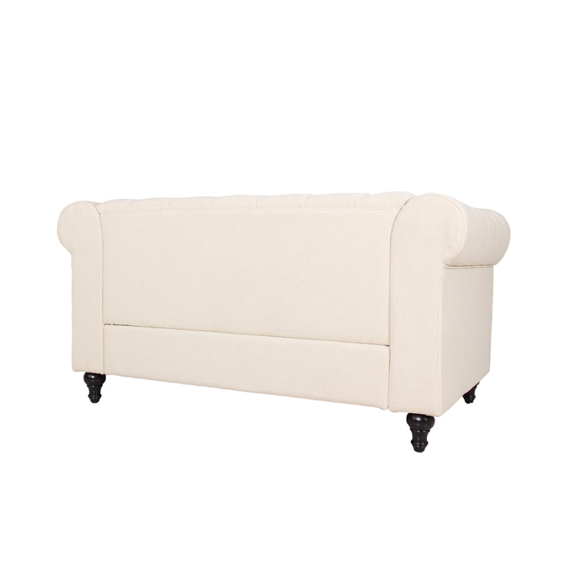 Home Square 3 Piece Living Room Set with Loveseat and Two Accent Chairs in Cream M6070