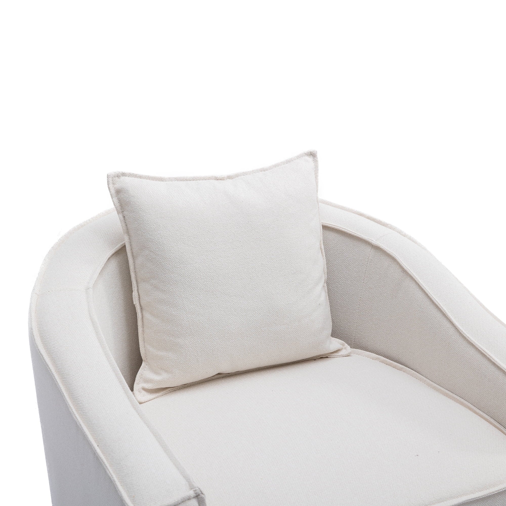 Accent Sofa Chair with Ottoman, Linen or Microsuede, Iron Legs V815343
