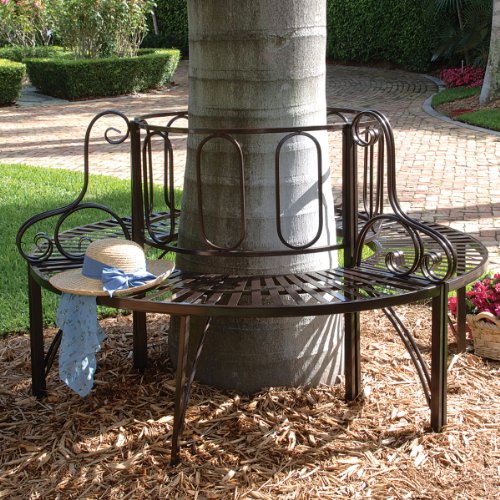 Design Toscano ZJ12063 Circular Garden Tree Bench Seat, Grey H199394